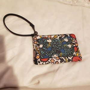 Coach Wristlet Floral with outside pouch